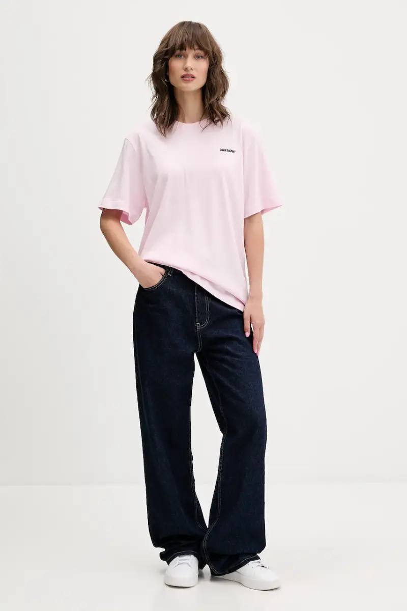 t-shirt in cotone colore rosa F5BWUATH070 miniatura 3