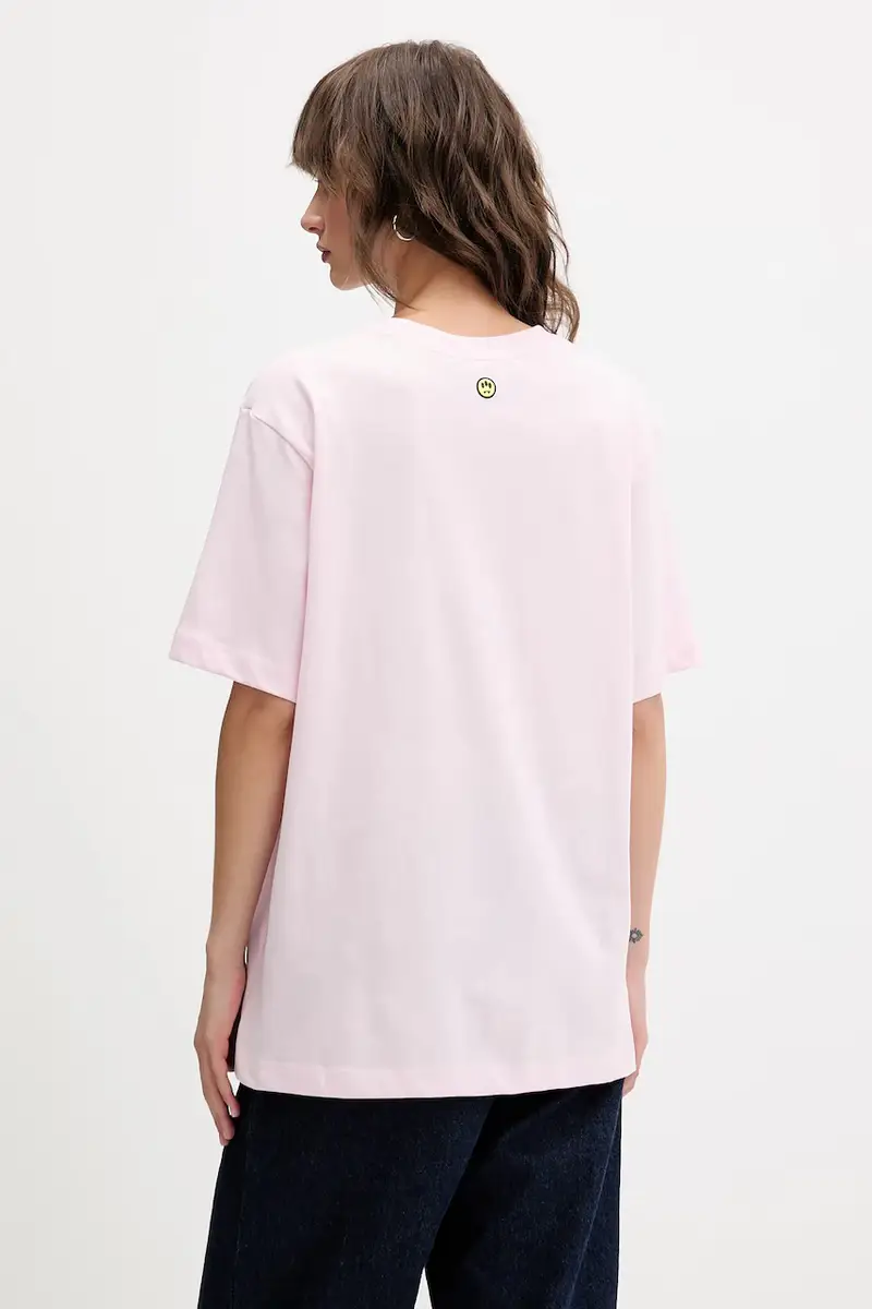 t-shirt in cotone colore rosa F5BWUATH070 miniatura 5