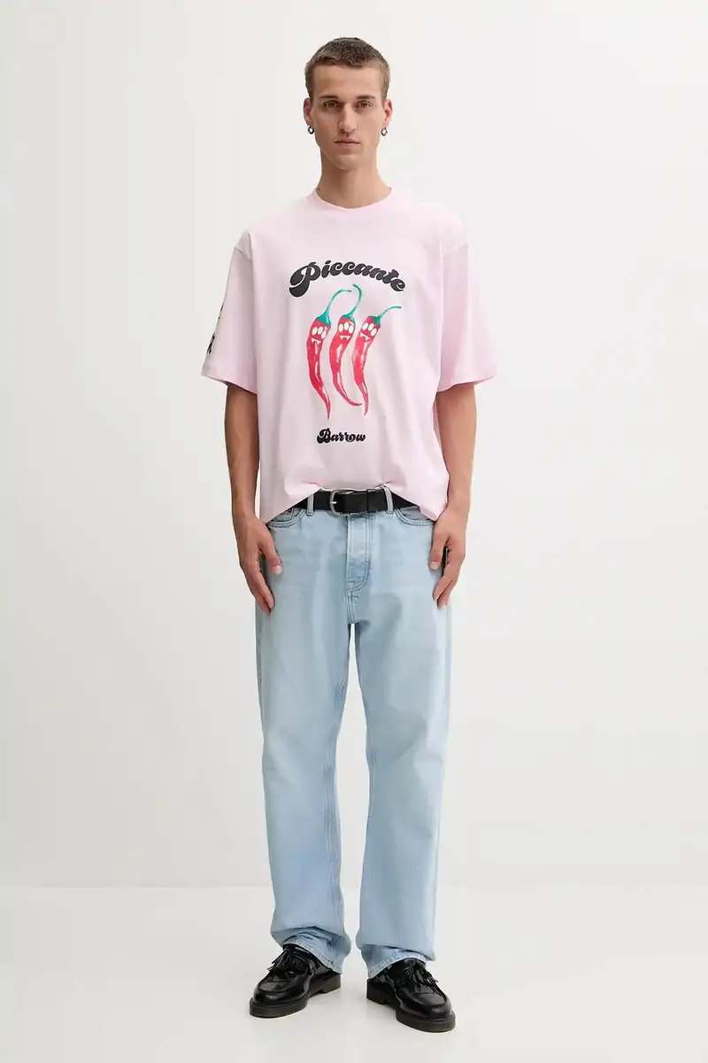 t-shirt in cotone colore rosa F5BWUATH079 miniatura 4