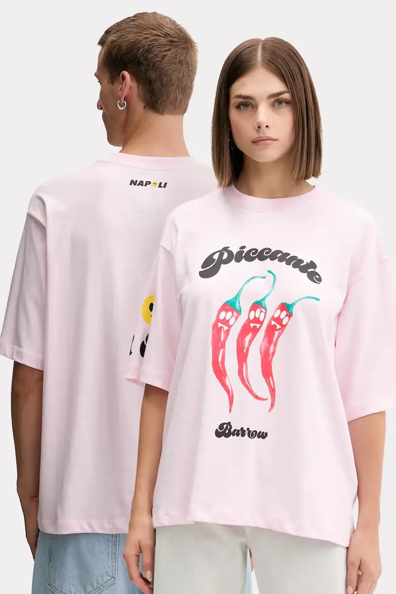 t-shirt in cotone colore rosa F5BWUATH079