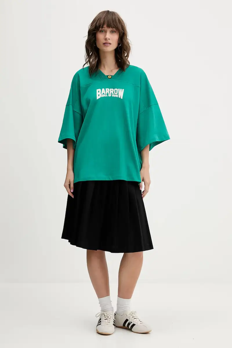 t-shirt in cotone colore verde F5BWUATH044 miniatura 3