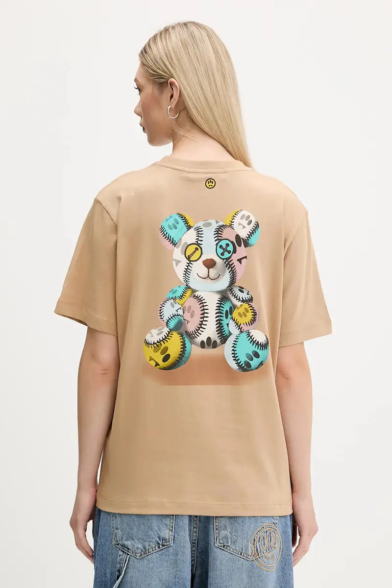 t-shirt in cotone colore verde F5BWUATH053 miniatura 3