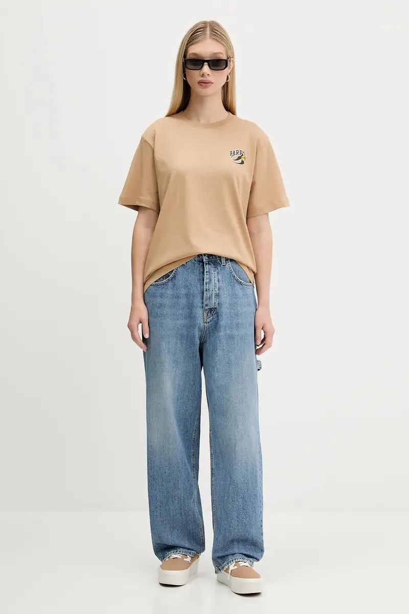 t-shirt in cotone colore verde F5BWUATH053 miniatura 5