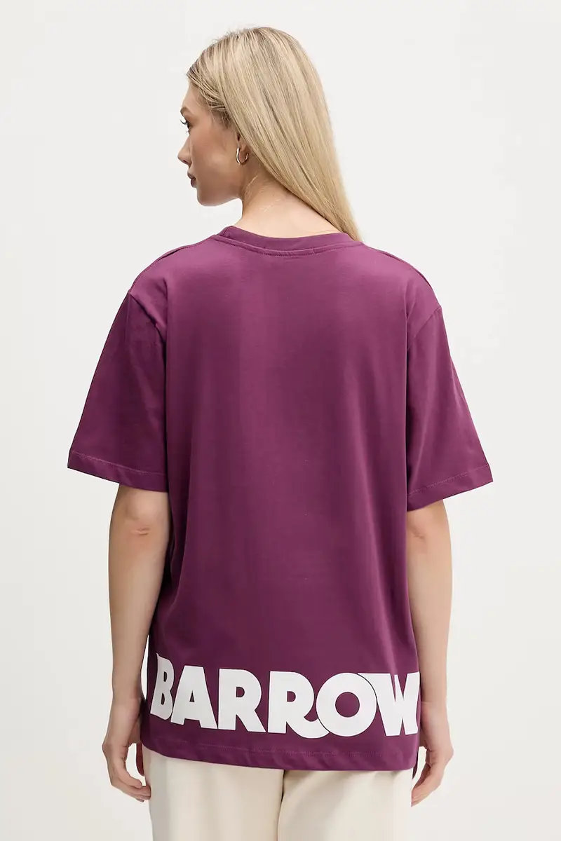t-shirt in cotone colore violetto F5BWUATH059 miniatura 3