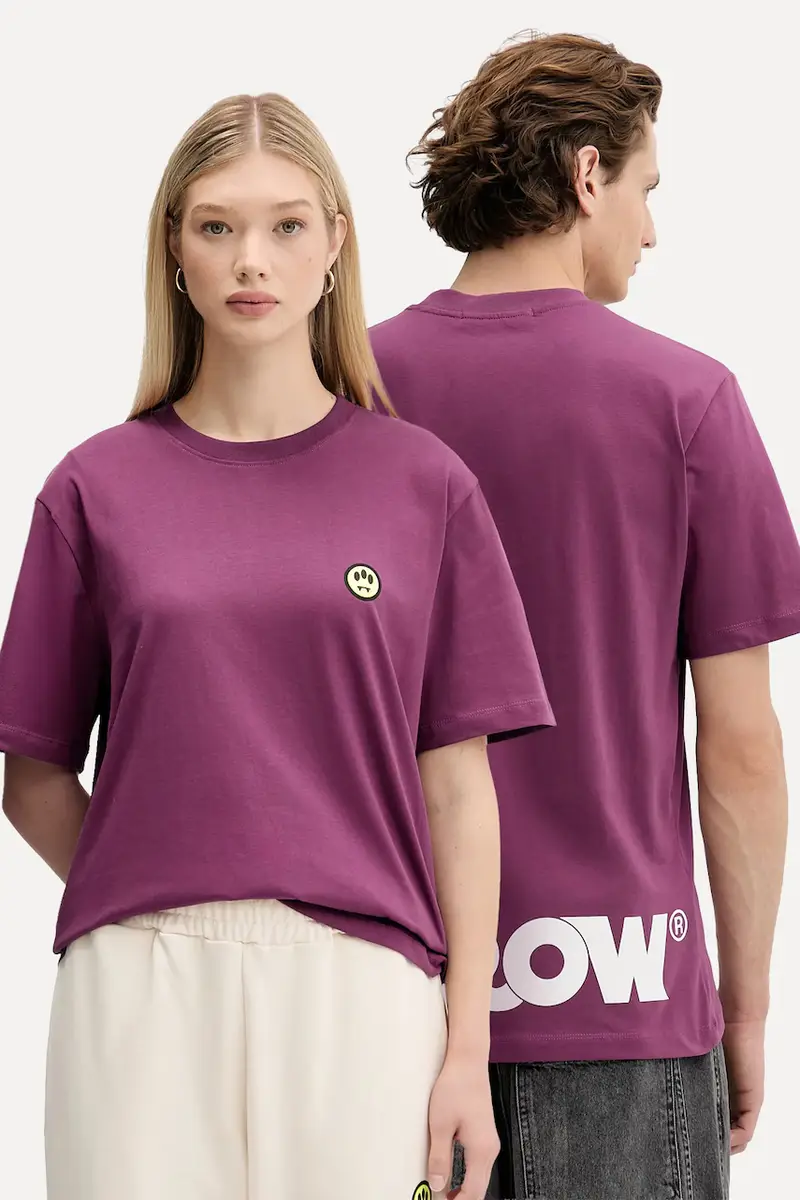 t-shirt in cotone colore violetto F5BWUATH059
