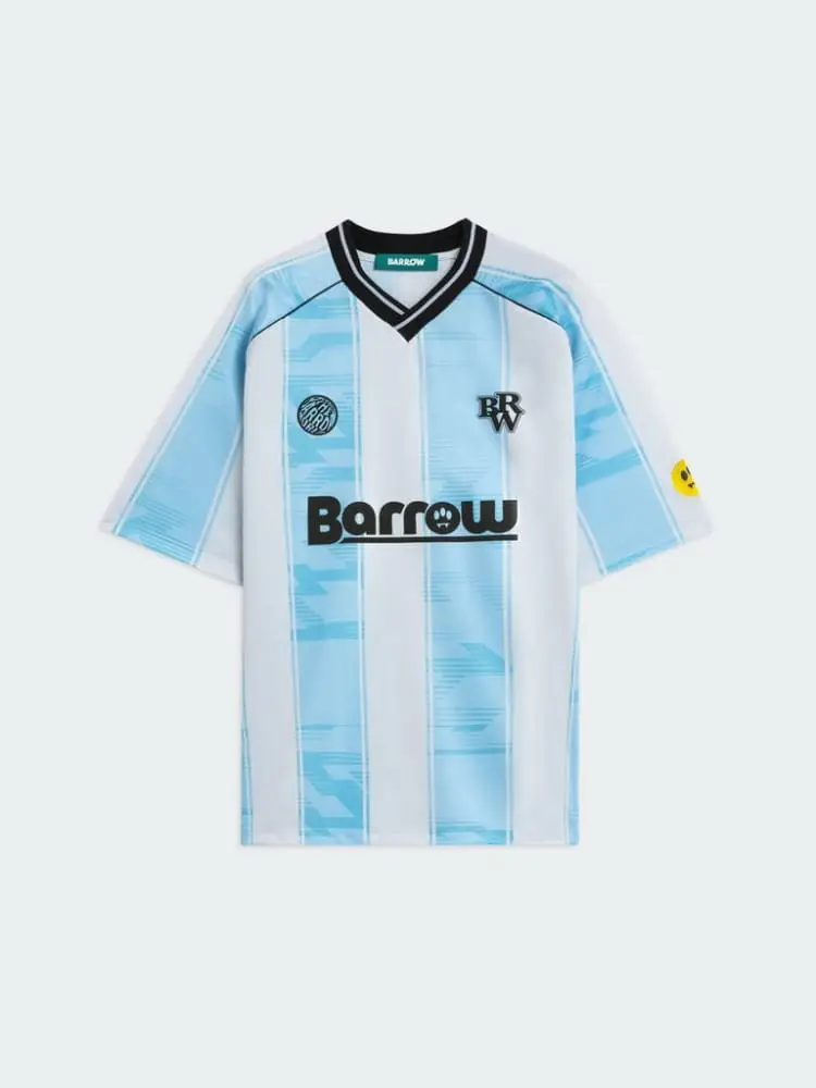 t-shirt scollo a v con grafica geometrica all-over