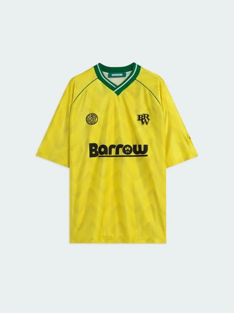 t-shirt unisex gialla con grafica geometrica all over