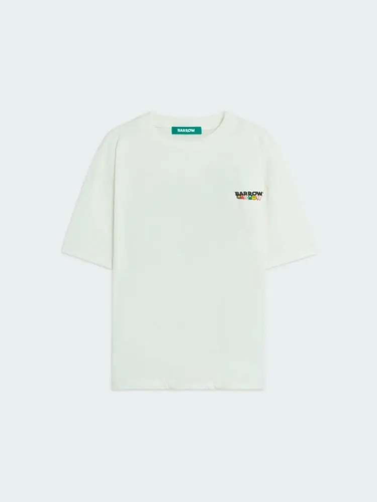 tshirt mezza manica con mini logo lettering e big stampa angelo