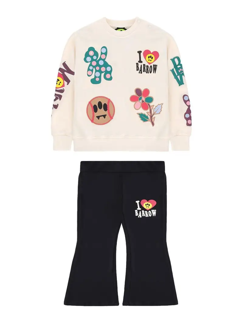 Tuta Sportiva Con Stampa Crema