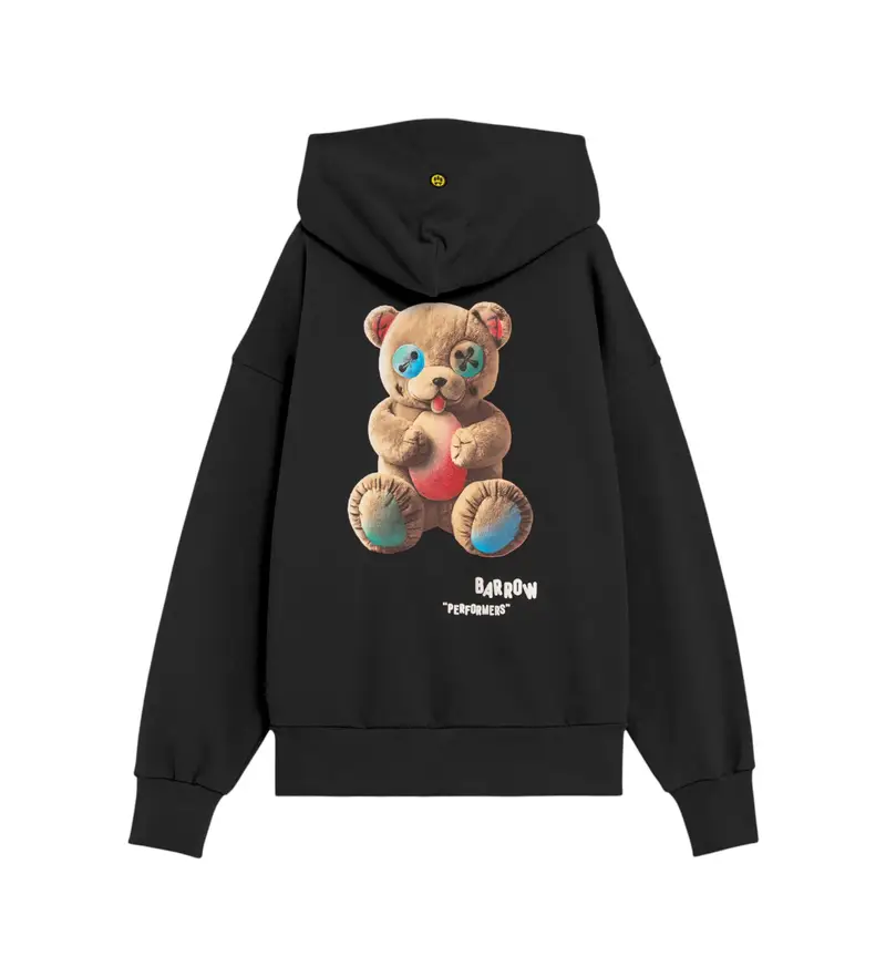 unisex F5BWUAHS047 Felpa con logo nero (S), Casual, Cotone