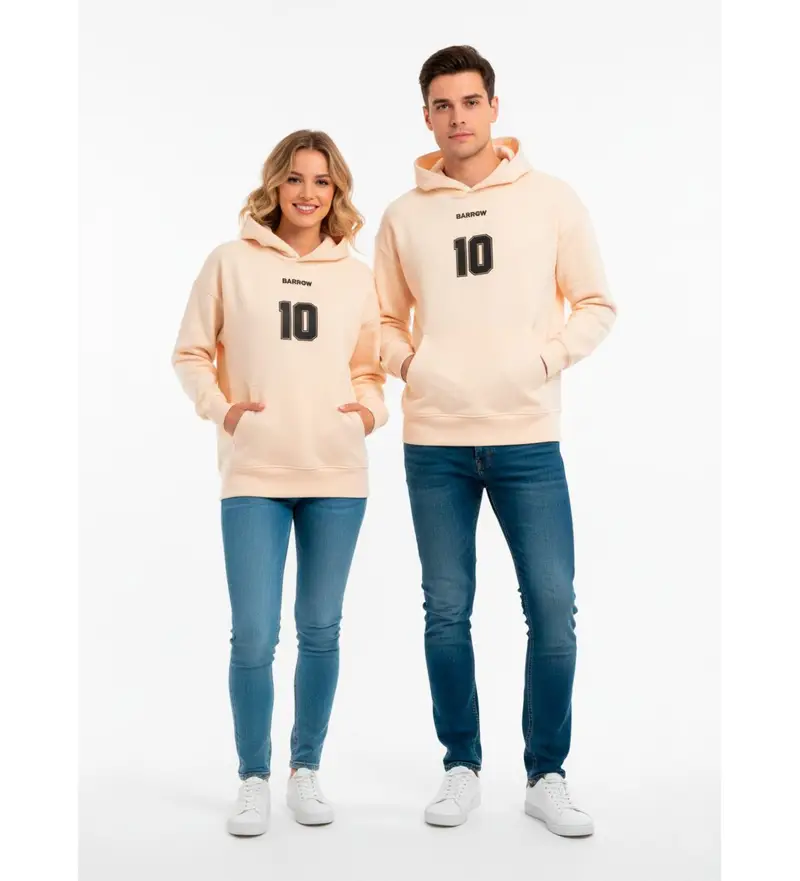 unisex F5BWUAHS074 Felpa con stampa orso beige (L), Casual, Cotone