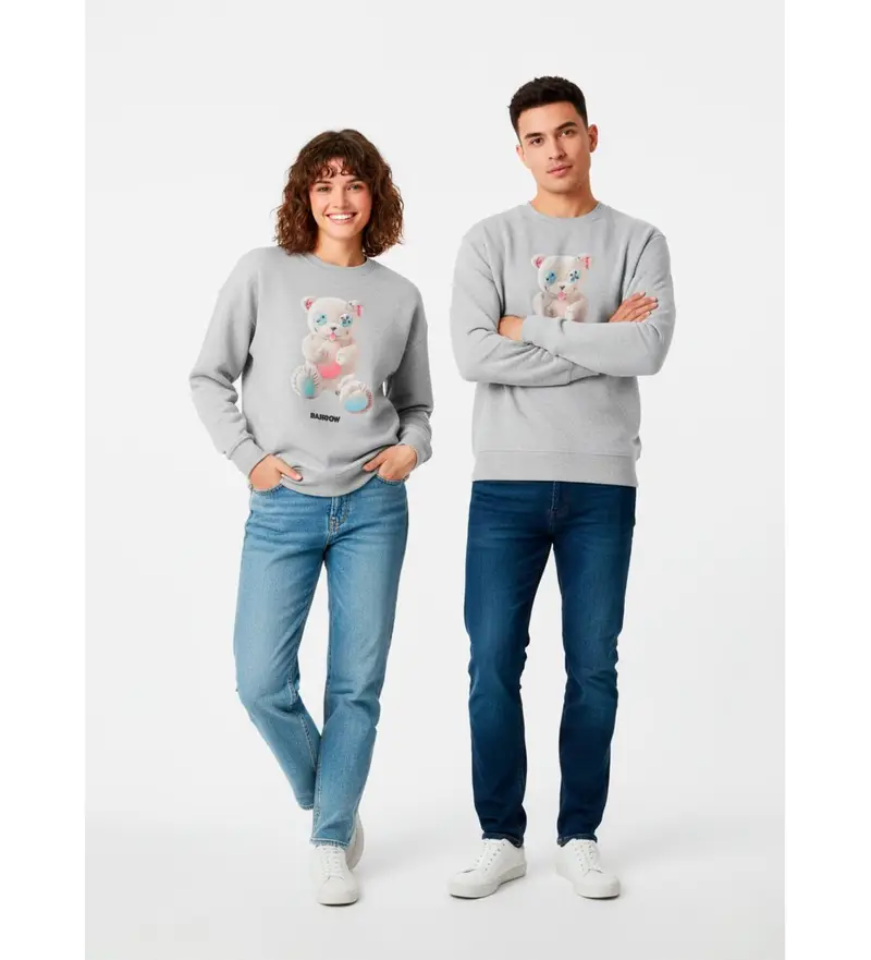 unisex F5BWUASW048 Felpa con logo grigio (L), Casual, Cotone