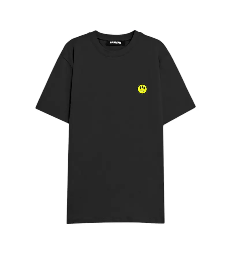 unisex S5BWUATH087 Maglietta nera semplice (L), Nero, Casual, Cotone, Manica corta