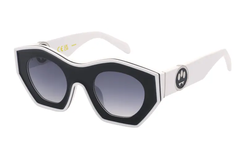 Barrow Unisex SBA016V ECLIPSE  06X1 Occhiali da sole Acetato Nero Blu Geometrica Normale Sfumato