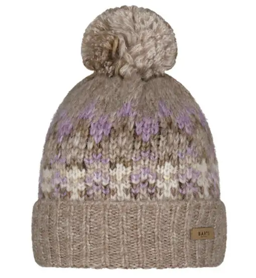 Barts Maglia Renaa berretto marrone con pompon multicolore