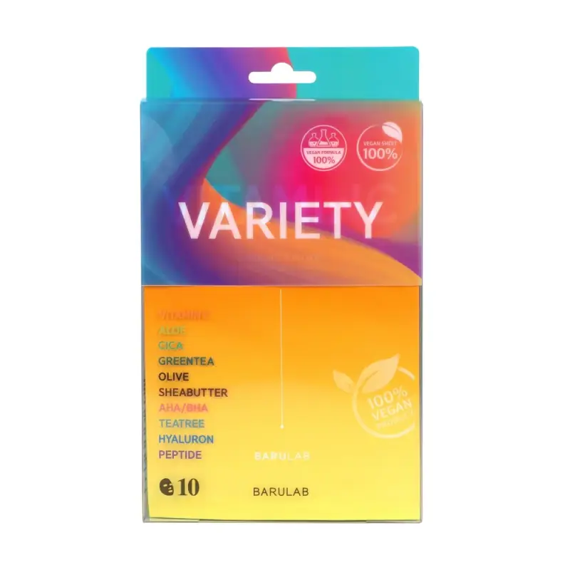 Viso Vegan Variety Mask Pack - Maschera viso idratante,Maschera viso purificante,Maschera illuminante viso,Maschera lenitiva viso