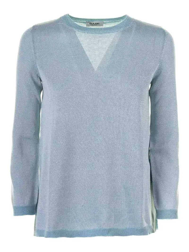 Maglia A Maniche Lunghe Carta Da Zucchero Azzurro