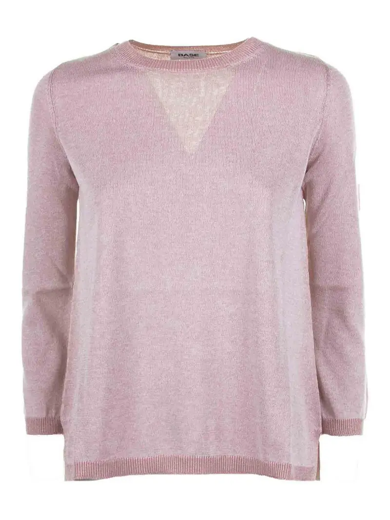 Maglia Girocollo Rosa Leggera Color Carne E Neutri