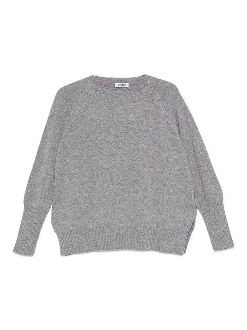 Maglione Girocollo In Lana Grigio