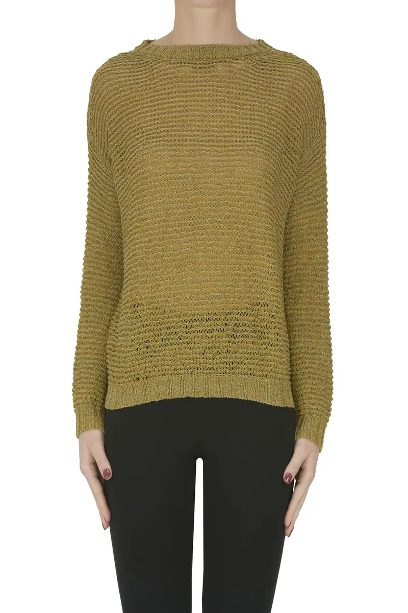 Pullover in maglia intrecciata Oro