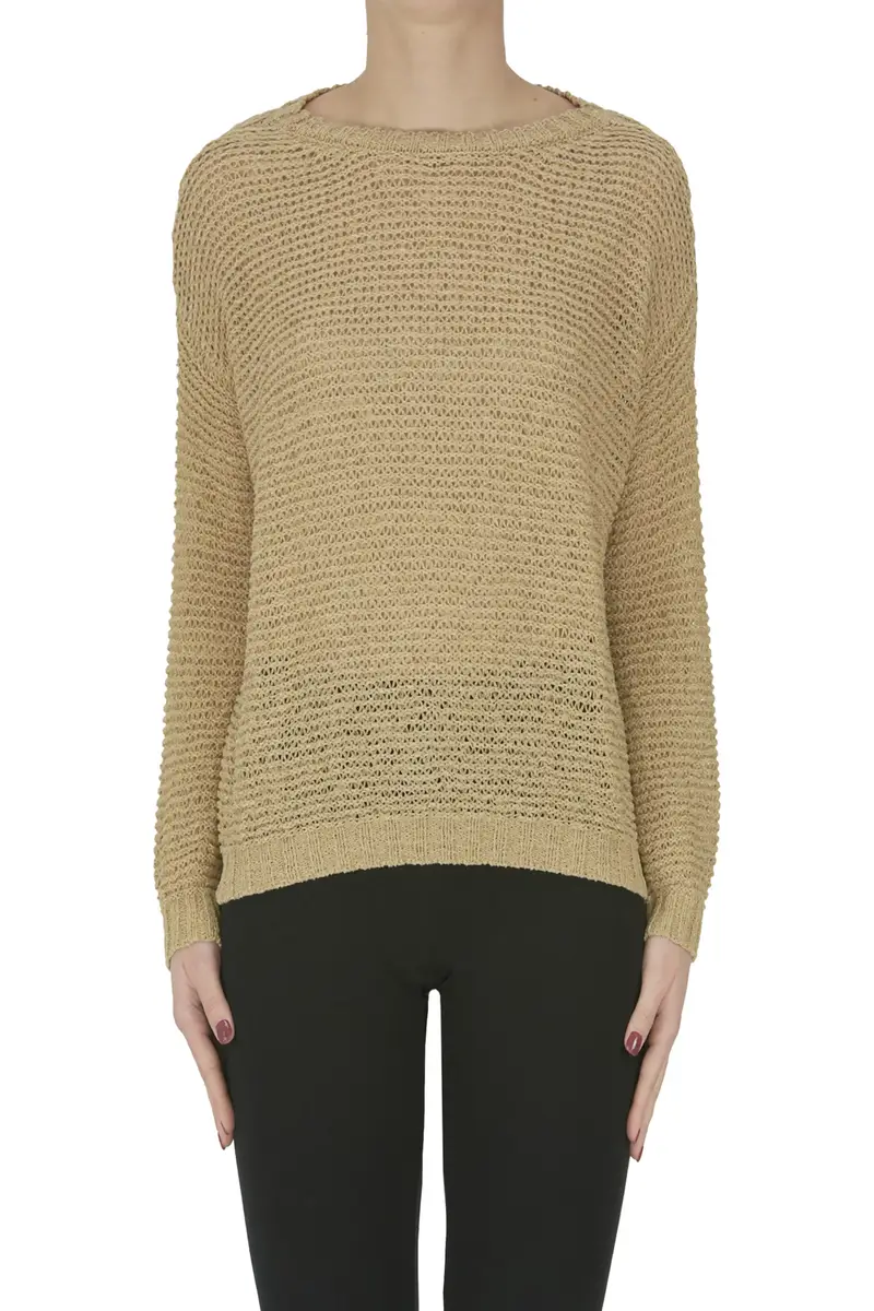 Pullover in maglia intrecciata Sabbia