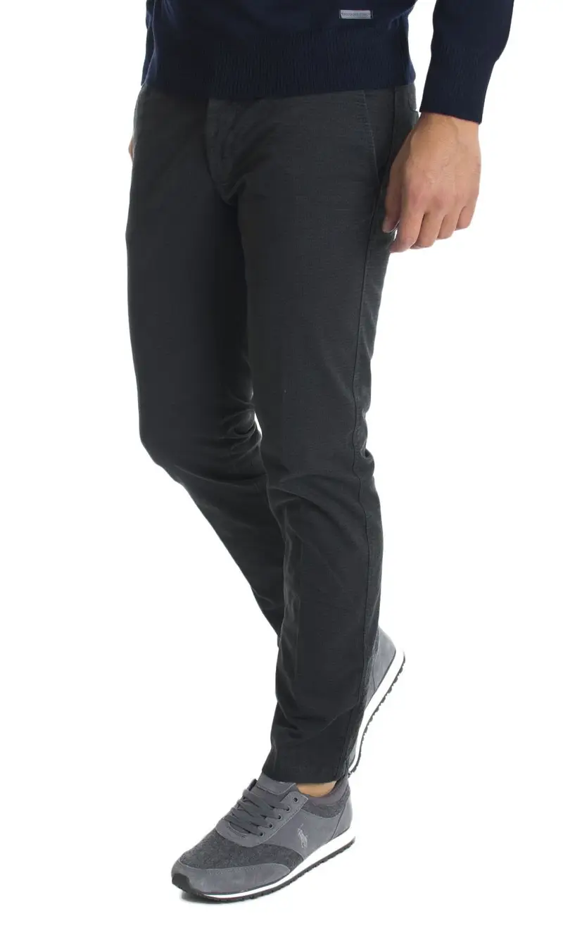 Pantaloni tasche america stampati regular, colore grigio