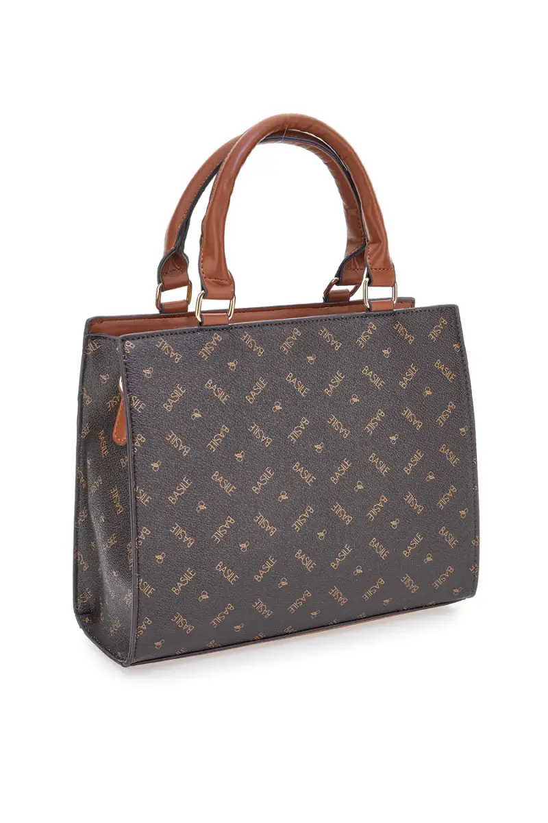 Borsa marrone con doppi manici Basile BA1146LOG [MARRONE] miniatura 2