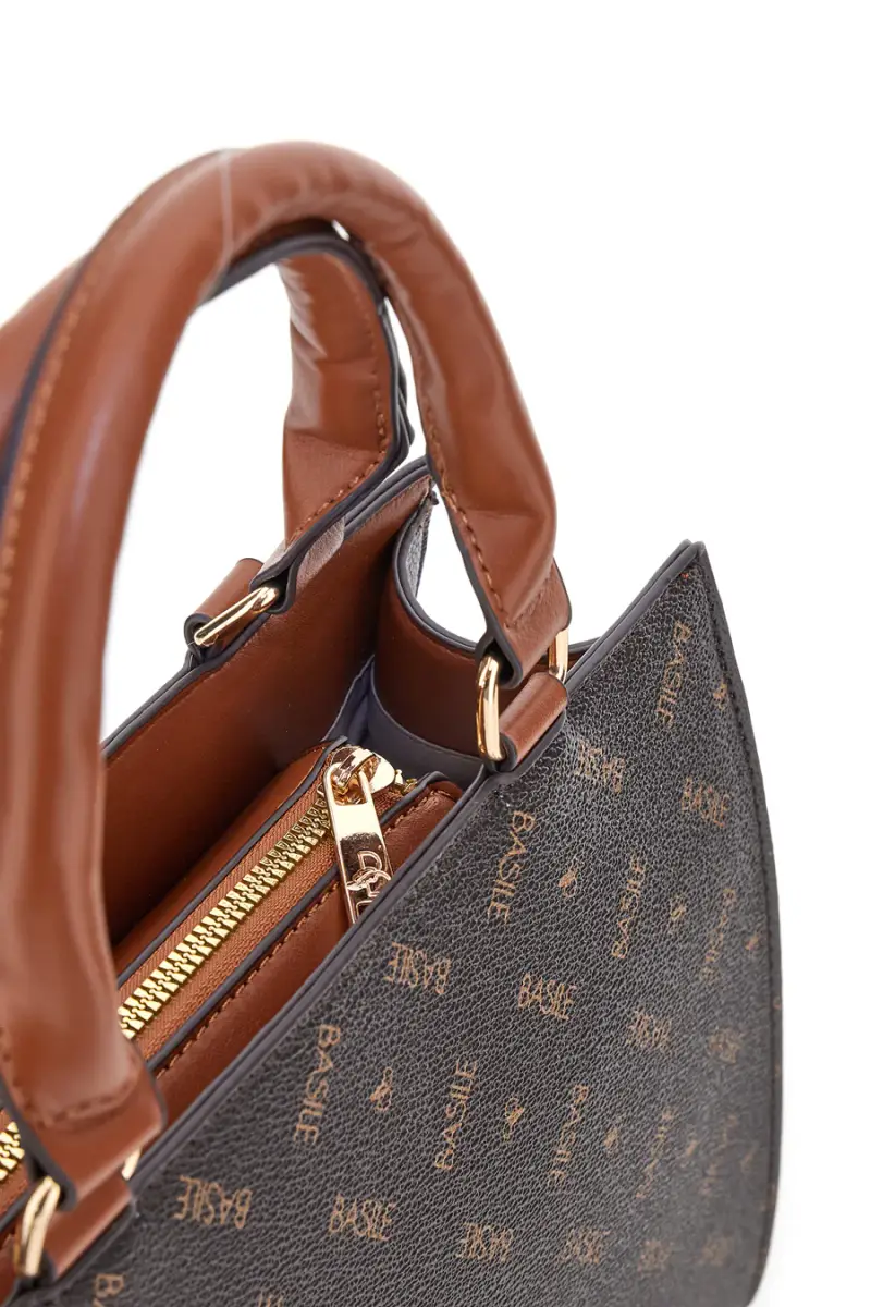 Borsa marrone con doppi manici Basile BA1146LOG [MARRONE] miniatura 4