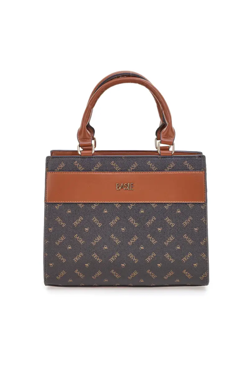 Borsa marrone con doppi manici Basile BA1146LOG [MARRONE]