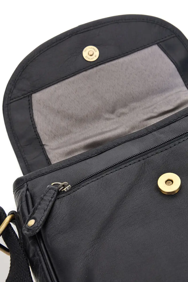 Borsa nera in vera pelle con patta Basile CLASS BA3542TI [NERO] miniatura 4