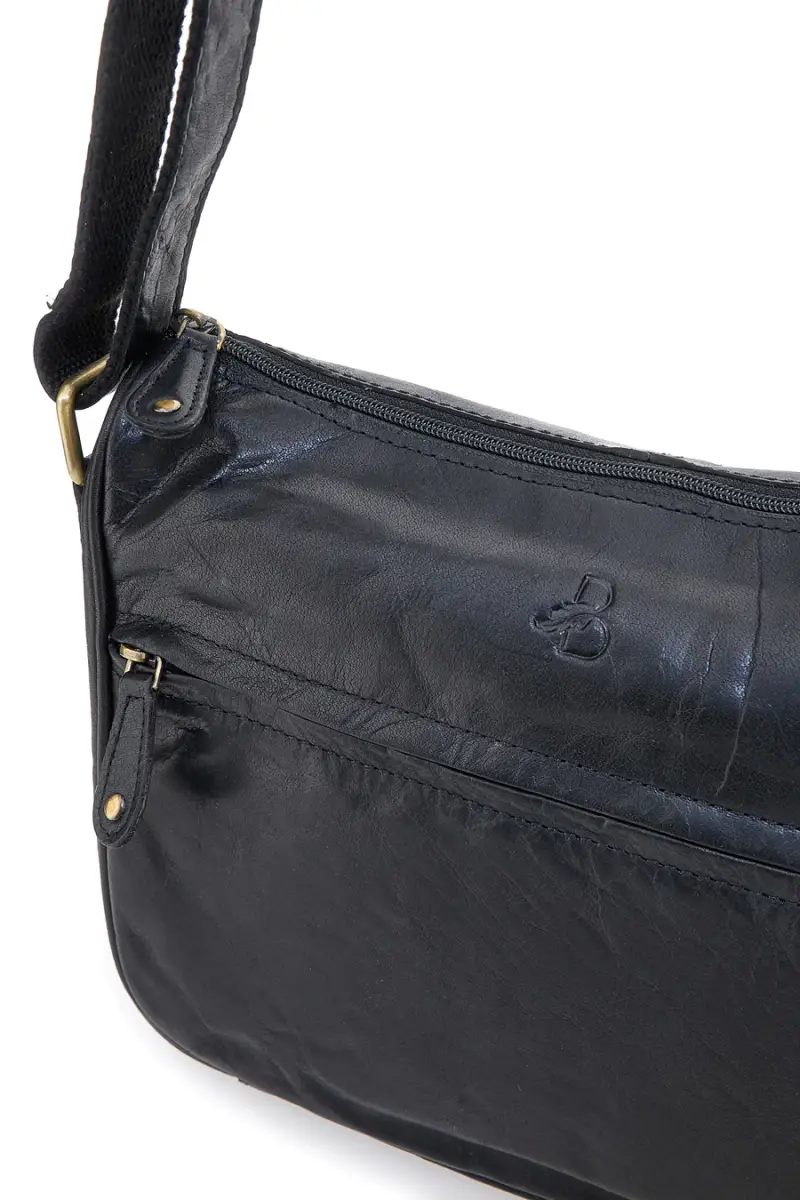 Borsa nera in vera pelle con zip Basile CLASS BA3544TI [NERO] miniatura 2