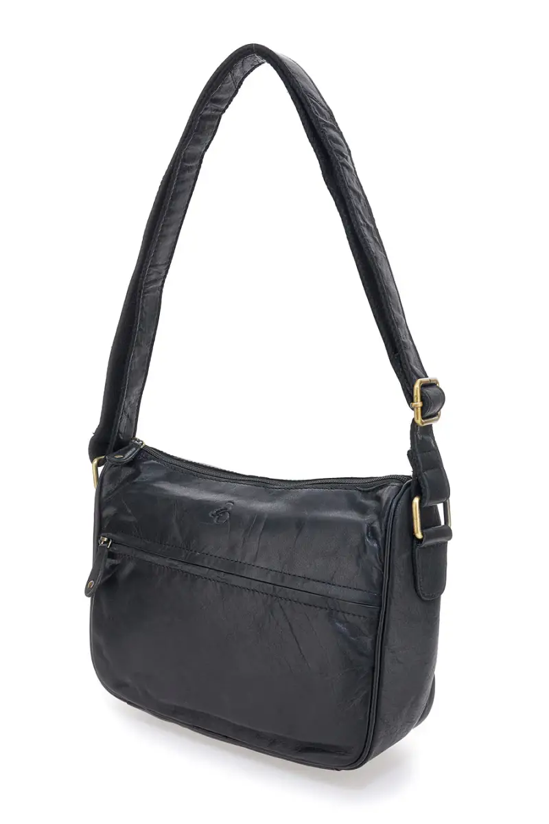 Borsa nera in vera pelle con zip Basile CLASS BA3544TI [NERO] miniatura 3