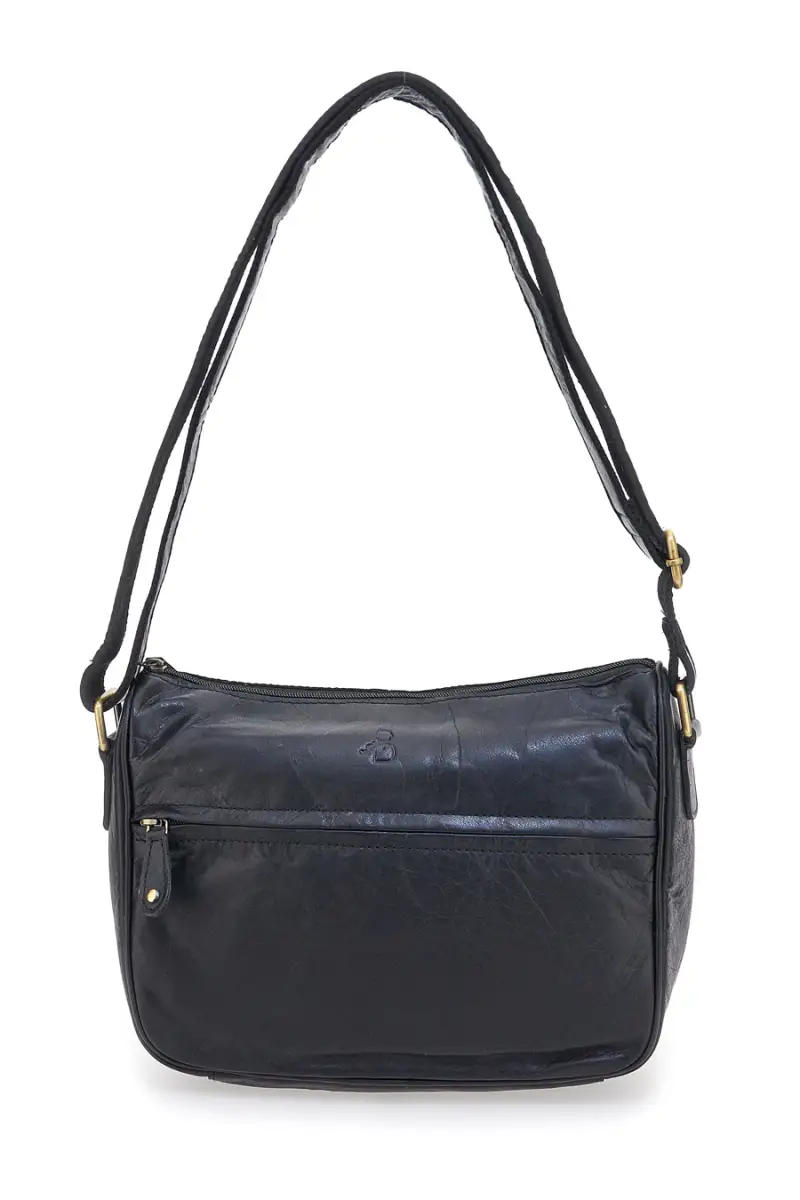 Borsa nera in vera pelle con zip Basile CLASS BA3544TI [NERO]