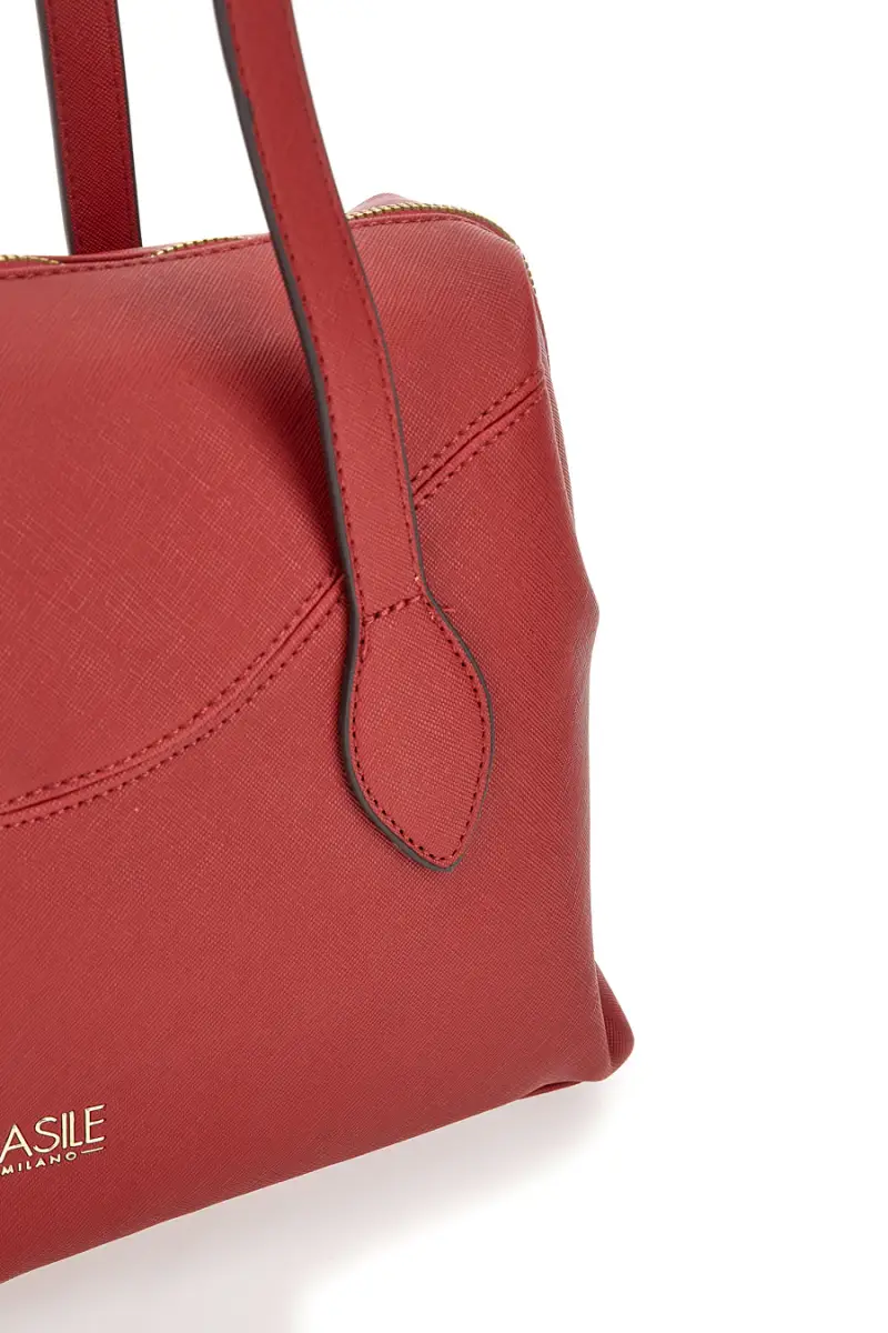 Borsa rossa con doppi manici e tracolla removibile Basile BA1309SAF [ROSSO] miniatura 4