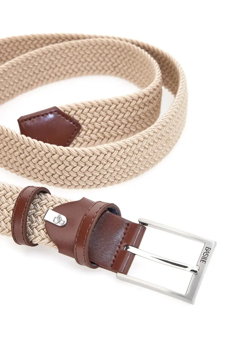 Cintura intrecciata beige elastica Basile BA1345/ELASTICO [SABBIA] miniatura 2