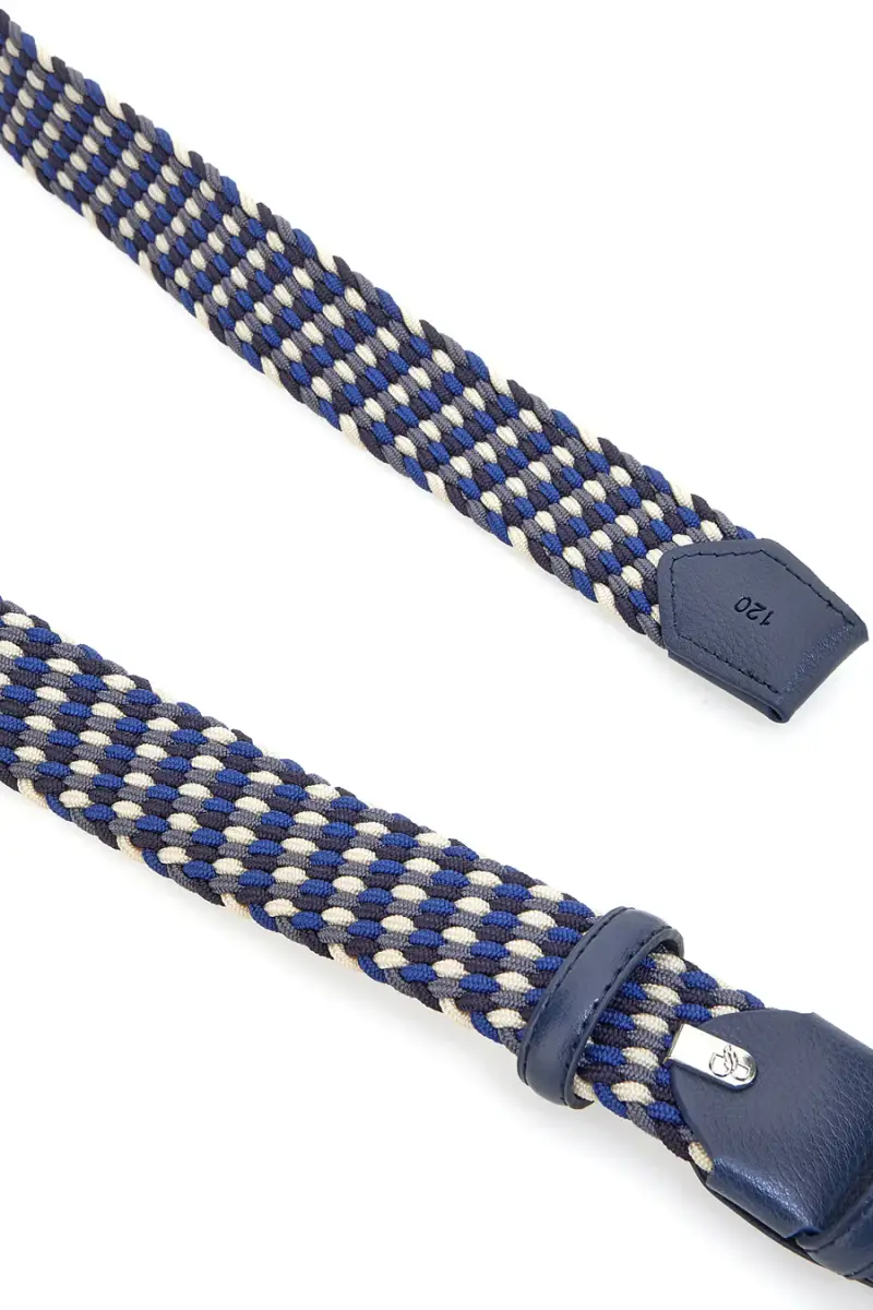 Cintura intrecciata blu e beige elastica Basile BA1346/ELASTICO [BLU] miniatura 3