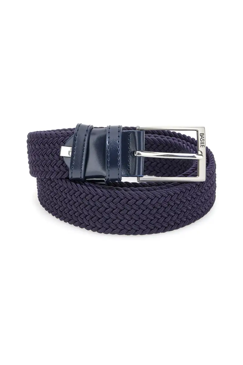Cintura intrecciata blu elastica Basile BA1345/ELASTICO [BLU]