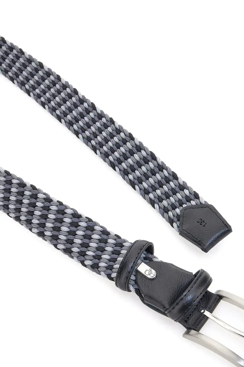 Cintura intrecciata nera e grigia elastica Basile BA1346/ELASTICO [NERO] miniatura 3