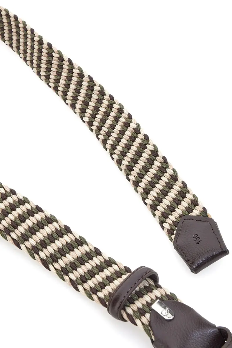 Cintura intrecciata verde e beige elastica Basile BA1346/ELASTICO [MARRONE miniatura 2