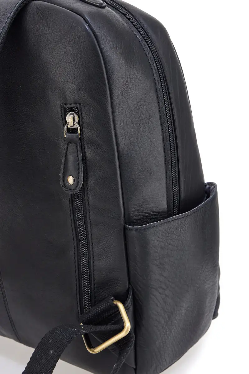 Zaino nero in vera pelle con tasche laterali Basile BA3545DX [NERO] miniatura 3