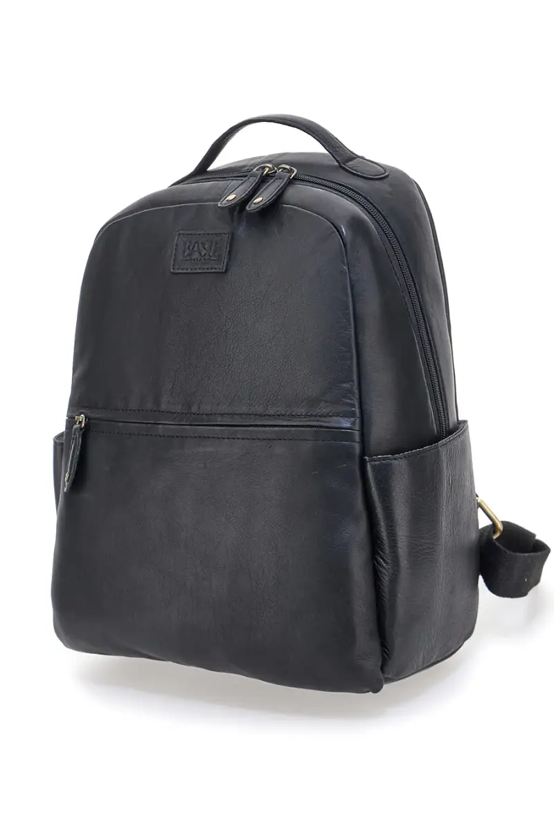 Zaino nero in vera pelle con tasche laterali Basile BA3545DX [NERO] miniatura 5