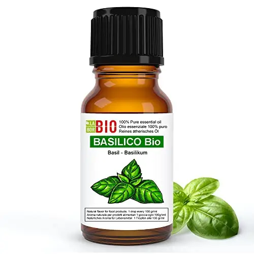Basilico Bio Olio essenziale 100% Puro 10 ml - Uso interno Terapeutico Alimentare Diffusori Aromaterapia Cosmetica