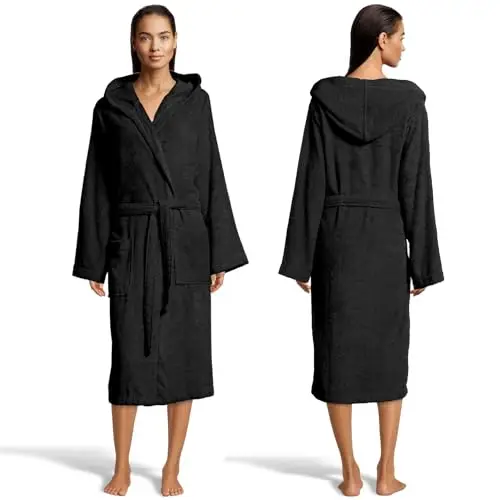 Bassetti, Accappatoio, Spugna 100% Cotone Pettinato, 360gsm, 54 cm x 56 cm, Taglia XL, Tinta Unita, ANTRACITE miniatura 2