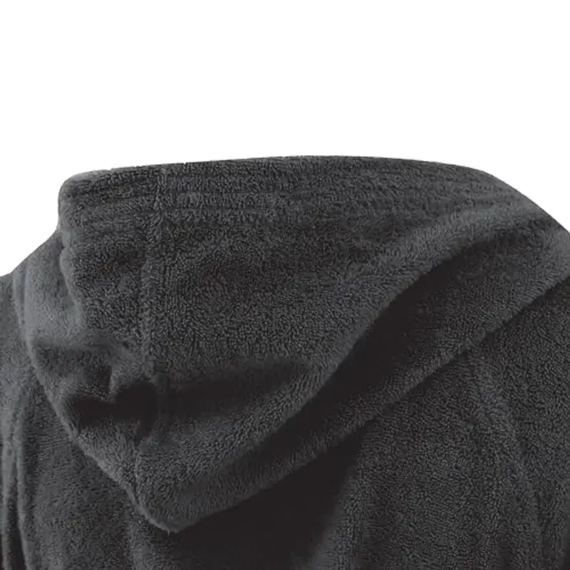 Bassetti, Accappatoio, Spugna 100% Cotone Pettinato, 360gsm, 54 cm x 56 cm, Taglia XL, Tinta Unita, ANTRACITE - NERO miniatura 3