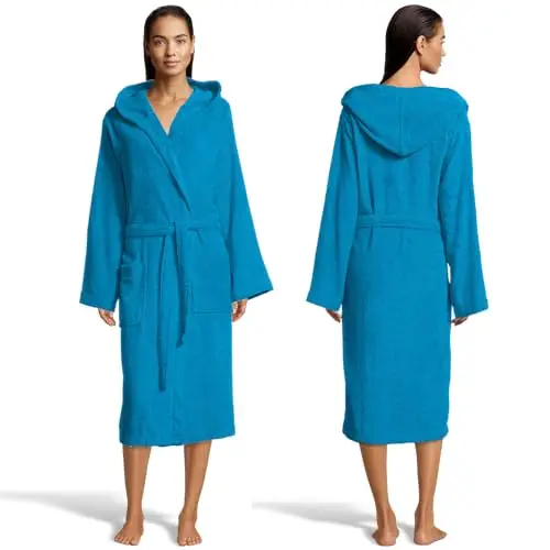 Bassetti Morbido Accappatoio 400 gr con Cappuccio 100% Cotone Uomo Donna Spugna Taglie Forti - ITALY Designed miniatura 2