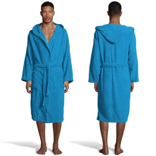 Bassetti Morbido Accappatoio 400 gr con Cappuccio 100% Cotone Uomo Donna Spugna Taglie Forti - ITALY Designed miniatura 3