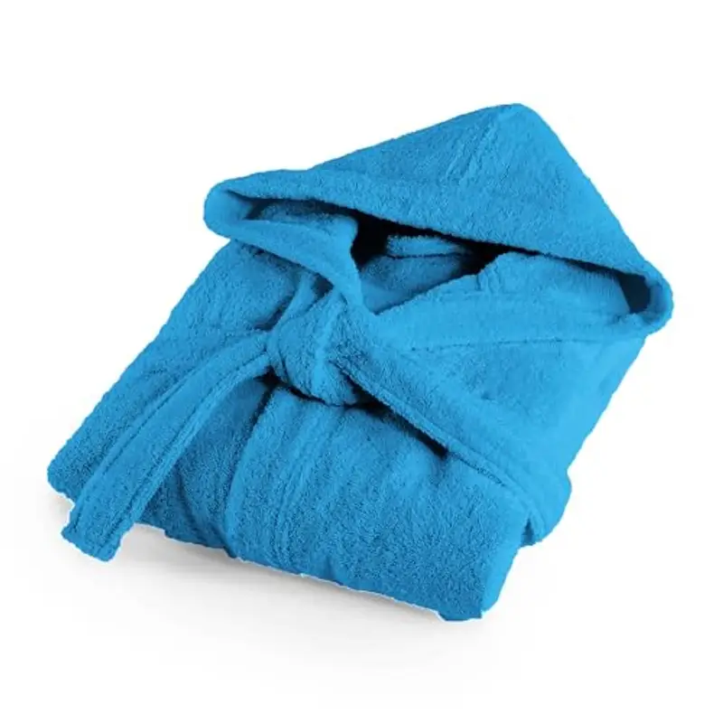 Bassetti Morbido Accappatoio 400 gr con Cappuccio 100% Cotone Uomo Donna Spugna Taglie Forti - ITALY Designed - Collezione MONIQUE - Nuovo (OCEANO BN - L) miniatura 2