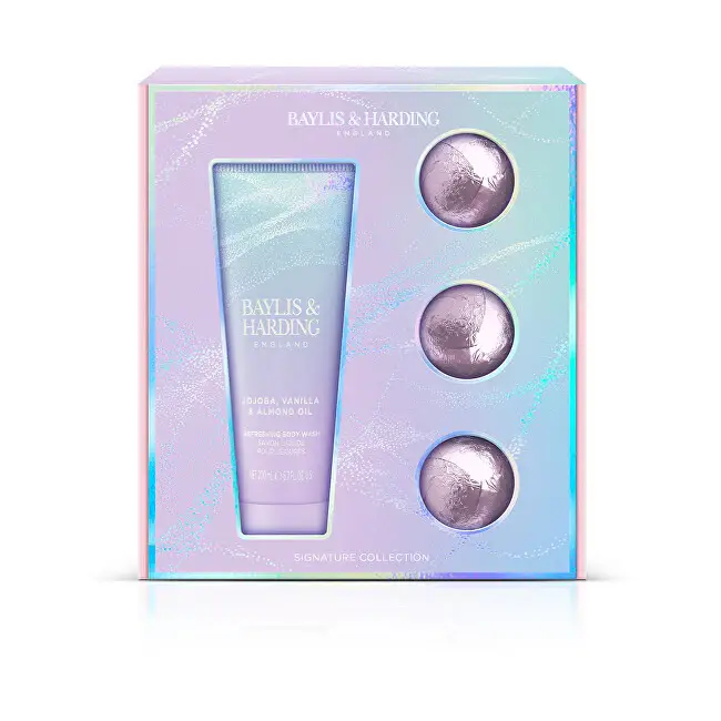 Set regalo per la cura del bagno Jojoba, Vaniglia e Olio di Mandorla 4 pezzi