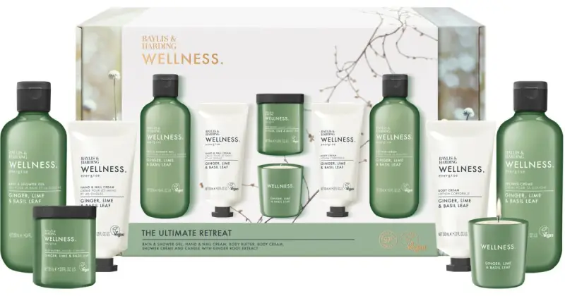 Wellness Energise set confezione regalo Ginger, Lime & Basil Leaf