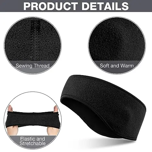 BBTO 4 Scalda Orecchie Invernali per Bambini Fasce Sportive in Pile per Inverno Paraorecchie per Corsa Sport miniatura 3